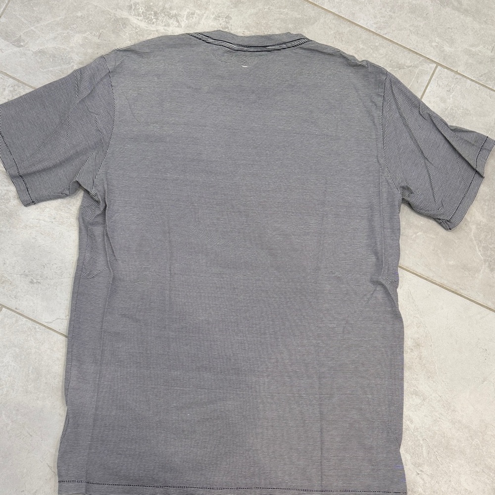 rag & bone Navy Thin Stripe Short Sleeve Men's Tee - Picture 4 of 4